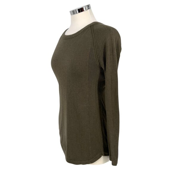 Lululemon Sit in Lotus Merino Wool Sweater Dark Olive Green Size Small - Picture 4 of 11